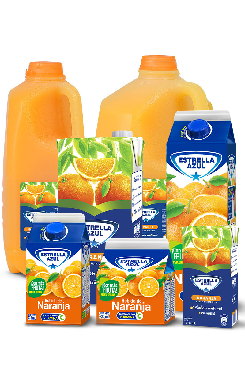 jugos naturales estrella azul naranja